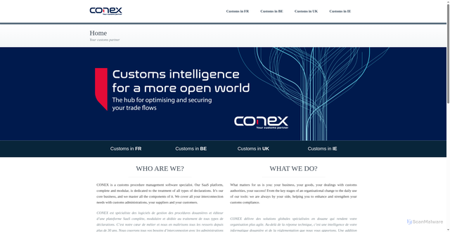Security scan screenshot of https://conex.net