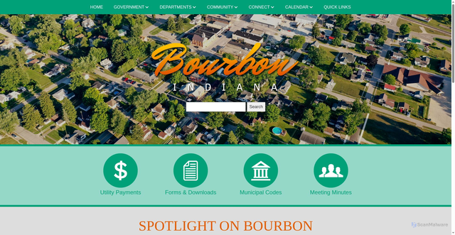 Security scan screenshot of https://www.bourbon-in.gov/