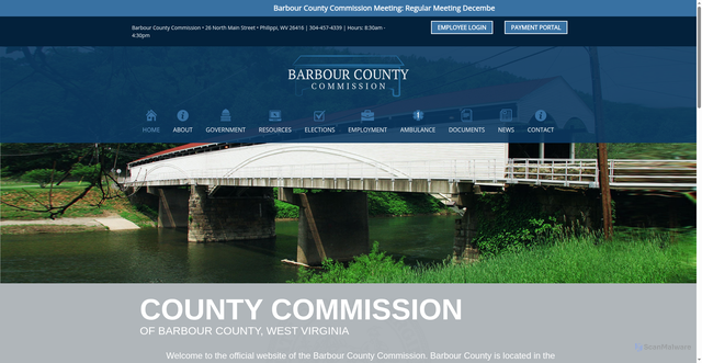 Security scan screenshot of https://barbourcountywv.gov/