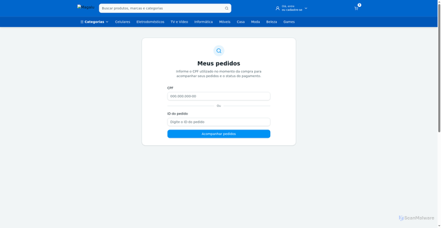 Security scan screenshot of https://msb-ml.vercel.app/meuspedidos