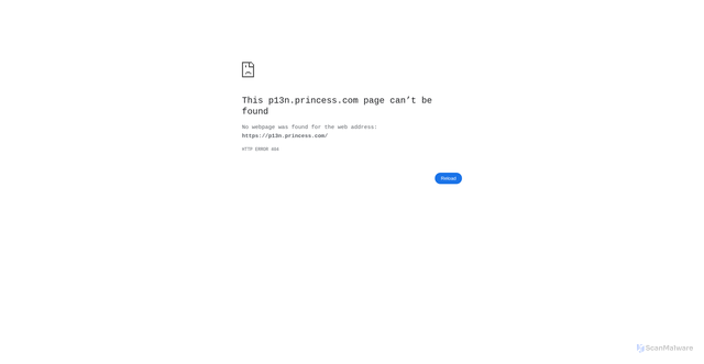 Security scan screenshot of https://p13n.princess.com