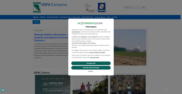 Security scan screenshot of https://www.arpacampania.it