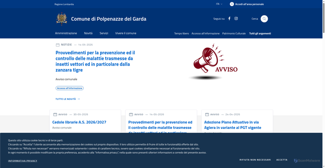 Security scan screenshot of https://www.comune.polpenazzedelgarda.bs.it