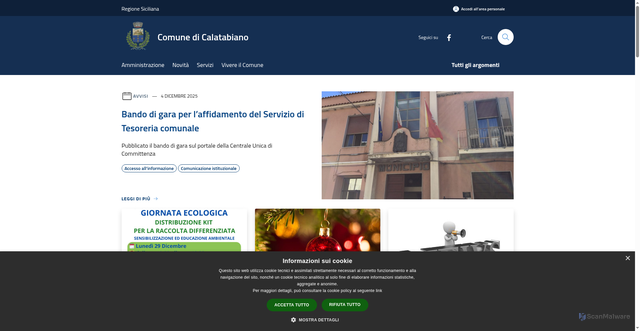 Security scan screenshot of https://www.comune.calatabiano.ct.it/it
