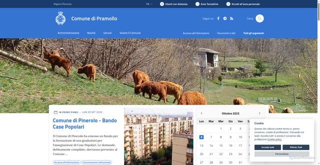 Security scan screenshot of https://www.comune.pramollo.to.it/