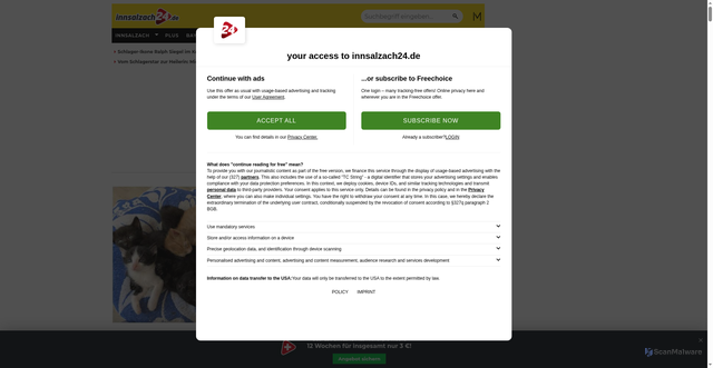 Security scan screenshot of https://innsalzach24.de