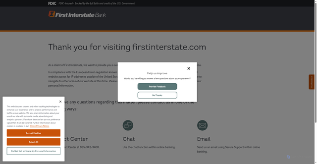 Security scan screenshot of https://www.firstinterstatebank.com/