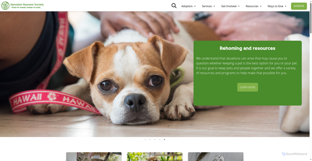 Security scan screenshot of https://www.hawaiianhumane.org/