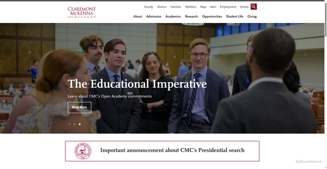 Security scan screenshot of https://www.cmc.edu
