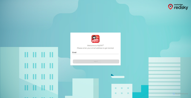 Security scan screenshot of https://mye911.anywhere.e911cloud.com