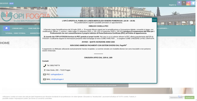 Security scan screenshot of https://lnx.opifoggia.it/