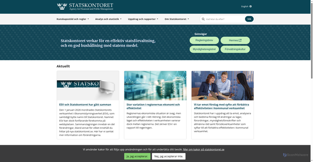 Security scan screenshot of https://www.statskontoret.se