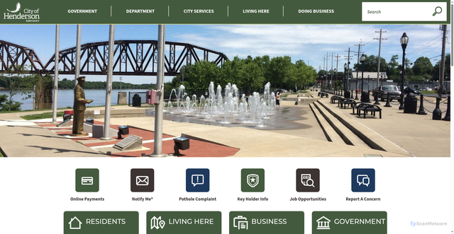 Security scan screenshot of https://hendersonky.gov/
