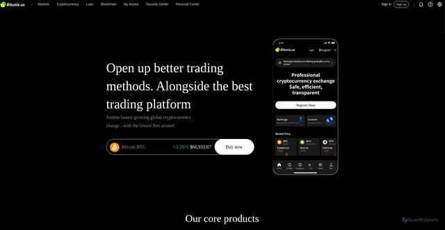 Security scan screenshot of https://bitunixex.com/h5/