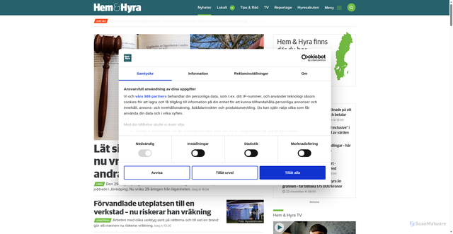 Security scan screenshot of https://www.hemhyra.se/