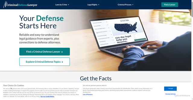 Security scan screenshot of https://www.criminaldefenselawyer.com/