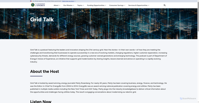 Security scan screenshot of https://www.energy.gov/grid-talk/grid-talk