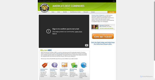 Security scan screenshot of https://americasbestcompanies.com