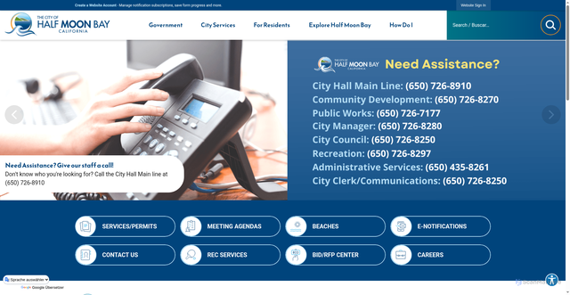 Security scan screenshot of https://halfmoonbay.gov/