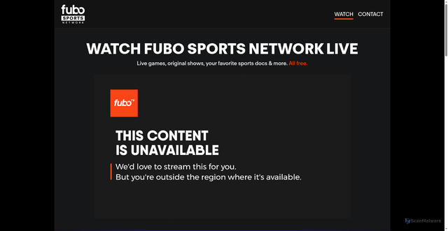 Security scan screenshot of https://www.fubosportsnetwork.com/