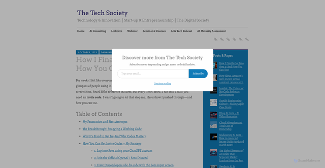 Security scan screenshot of https://digitalstrategy-ai.com/2025/10/03/sora2-pro-invite-code-october/