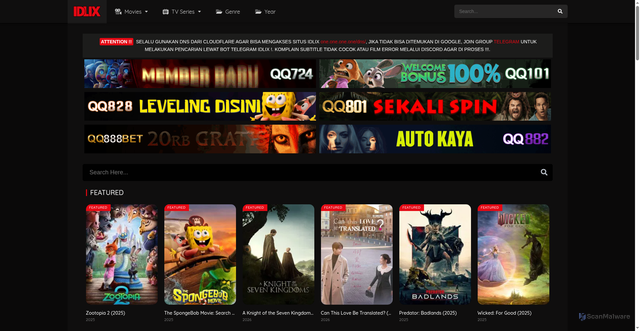 Security scan screenshot of https://tv11.idlixku.com