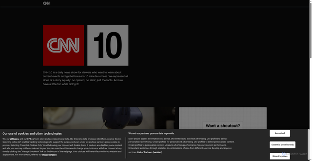 Security scan screenshot of https://www.cnn10.com/