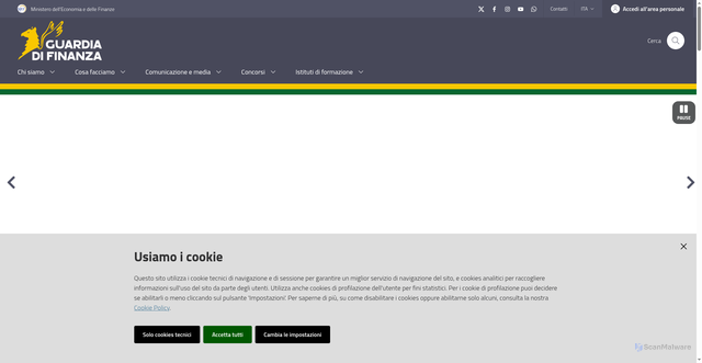 Security scan screenshot of https://www.gdf.gov.it/it