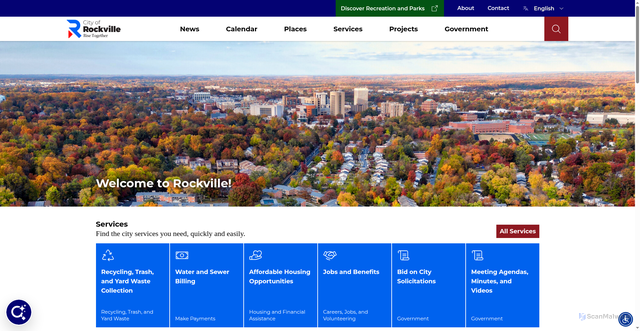 Security scan screenshot of https://www.rockvillemd.gov/