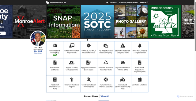 Security scan screenshot of https://www.monroecounty.gov/