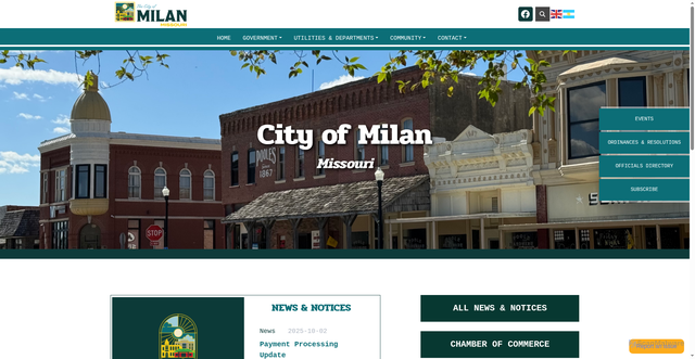 Security scan screenshot of https://milanmo.gov/