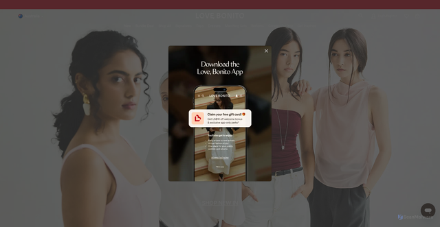 Security scan screenshot of https://lovebonito.com