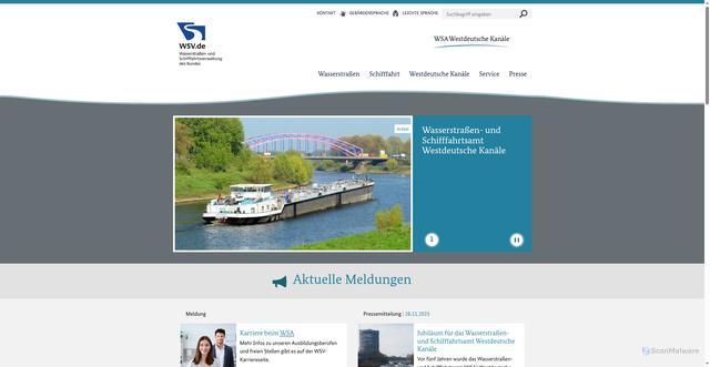 Security scan screenshot of http://www.wsa-duisburg-meiderich.wsv.de
