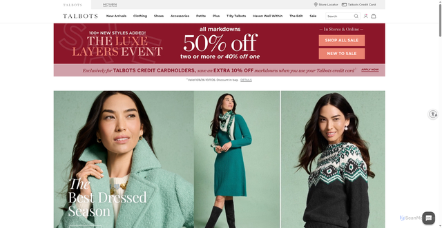 Security scan screenshot of https://www.talbots.com