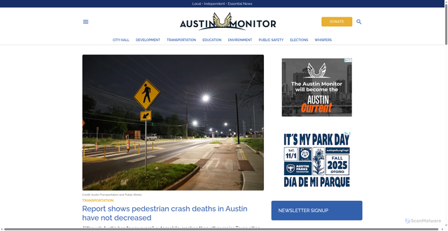 Security scan screenshot of https://austinmonitor.com/