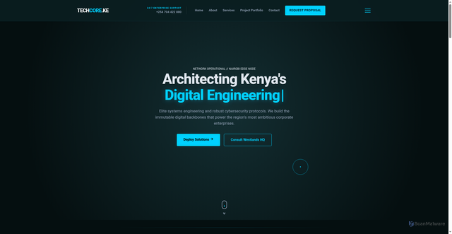 Security scan screenshot of https://techcore-kenya-spx8wvwxz6.edgeone.app/
