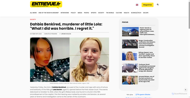 Security scan screenshot of https://entrevue.fr/en/societe/dahbia-benkired-meurtriere-de-la-petite-lola-cest-horrible-ce-que-jai-fait-je-le-regrette/