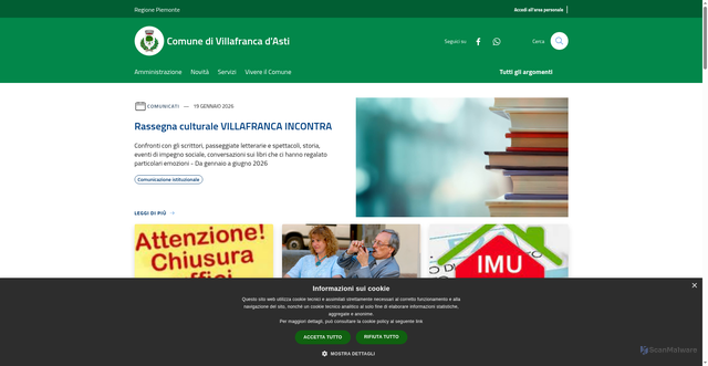 Security scan screenshot of https://www.comune.villafrancadasti.at.it