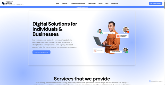 Security scan screenshot of http://cybersoft-5dv.pages.dev/