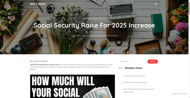 Security scan screenshot of https://ruthfsteelej.pages.dev/yhaaw-new-social-security-raise-for-2025-increase-fvtyt/