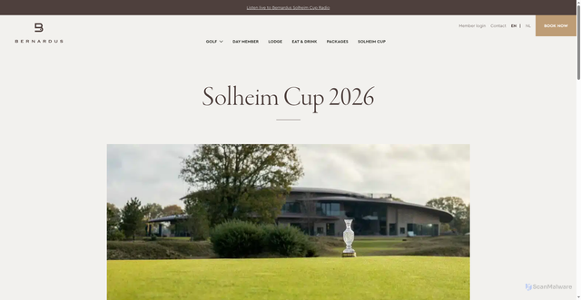 Security scan screenshot of https://bernardusgolf.com/news-and-events/solheim-cup-2026/