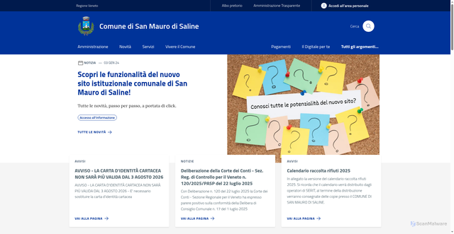 Security scan screenshot of https://www.comune.sanmaurodisaline.vr.it/