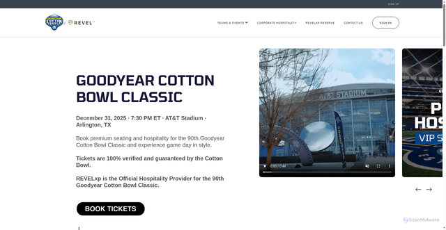 Security scan screenshot of https://revelxp.com/cottonbowl