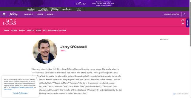 Security scan screenshot of https://www.hallmarkfamily.com/love-locks/cast/Jerry-OConnell