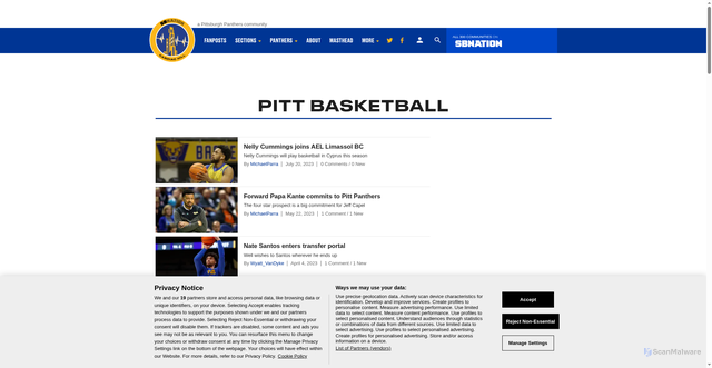 Security scan screenshot of https://www.cardiachill.com/pitt-basketball