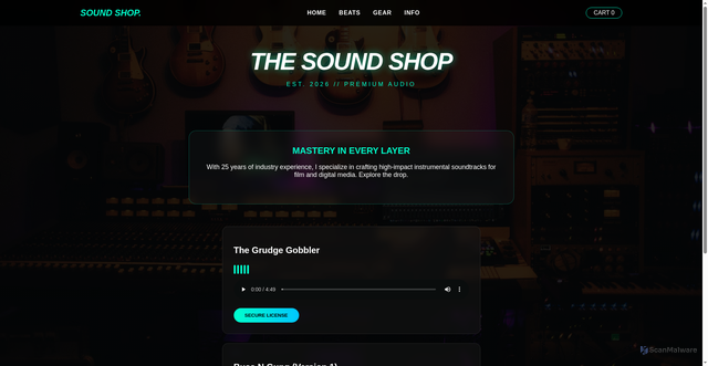 Security scan screenshot of https://soundshoplive-uwxhbepxzg.edgeone.app/
