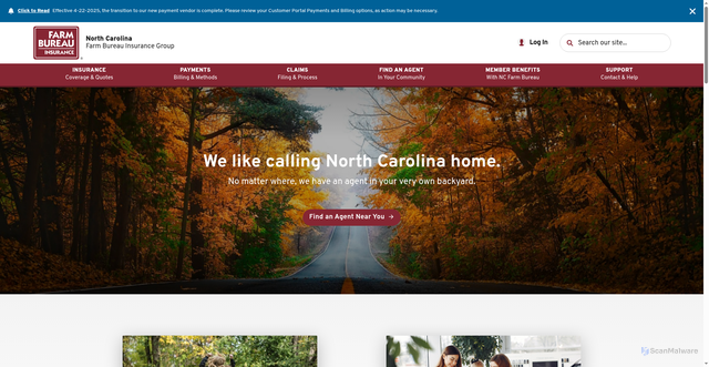 Security scan screenshot of https://www.ncfbins.com/