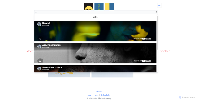 Security scan screenshot of https://www.dominicfike.com/
