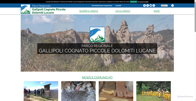Security scan screenshot of https://www.parcogallipolicognato.it