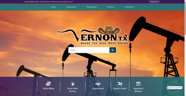 Security scan screenshot of https://vernontx.gov/